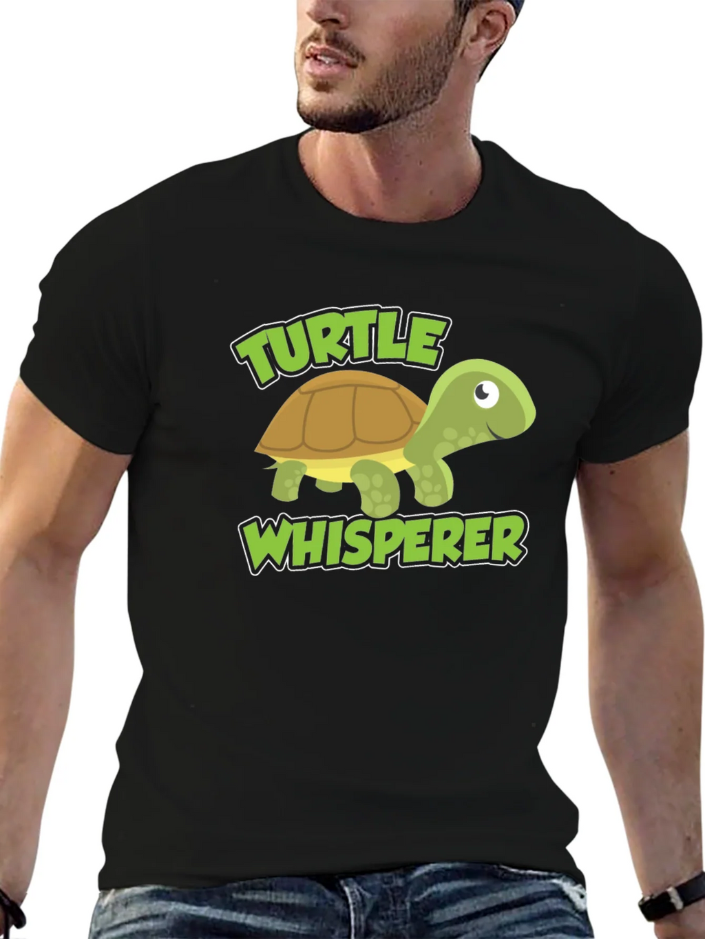 Turtle Whisperer Graphic Tee - Black Cotton Blend product image 4
