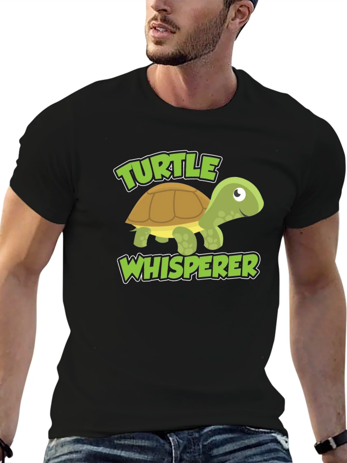 Turtle Whisperer Graphic Tee - Black Cotton Blend product image 4