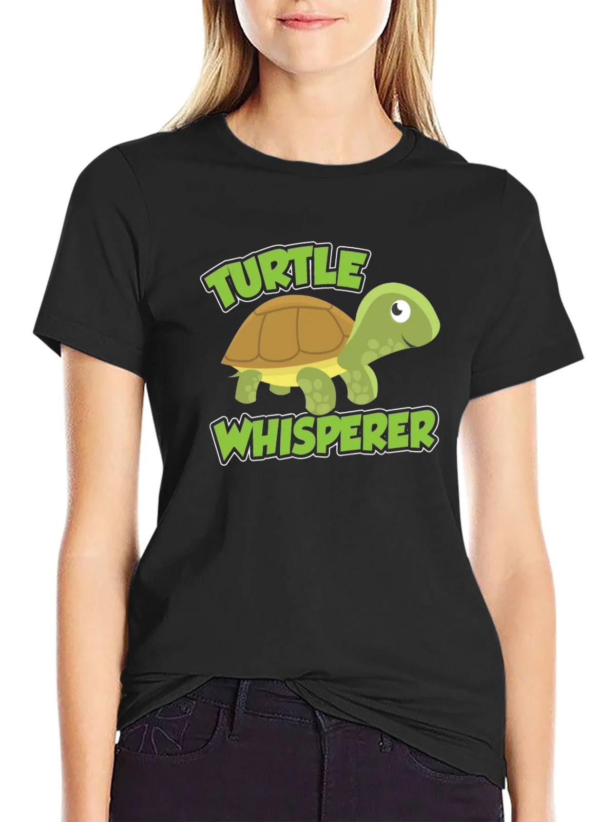 Turtle Whisperer Graphic Tee - Black Cotton Blend product image 2