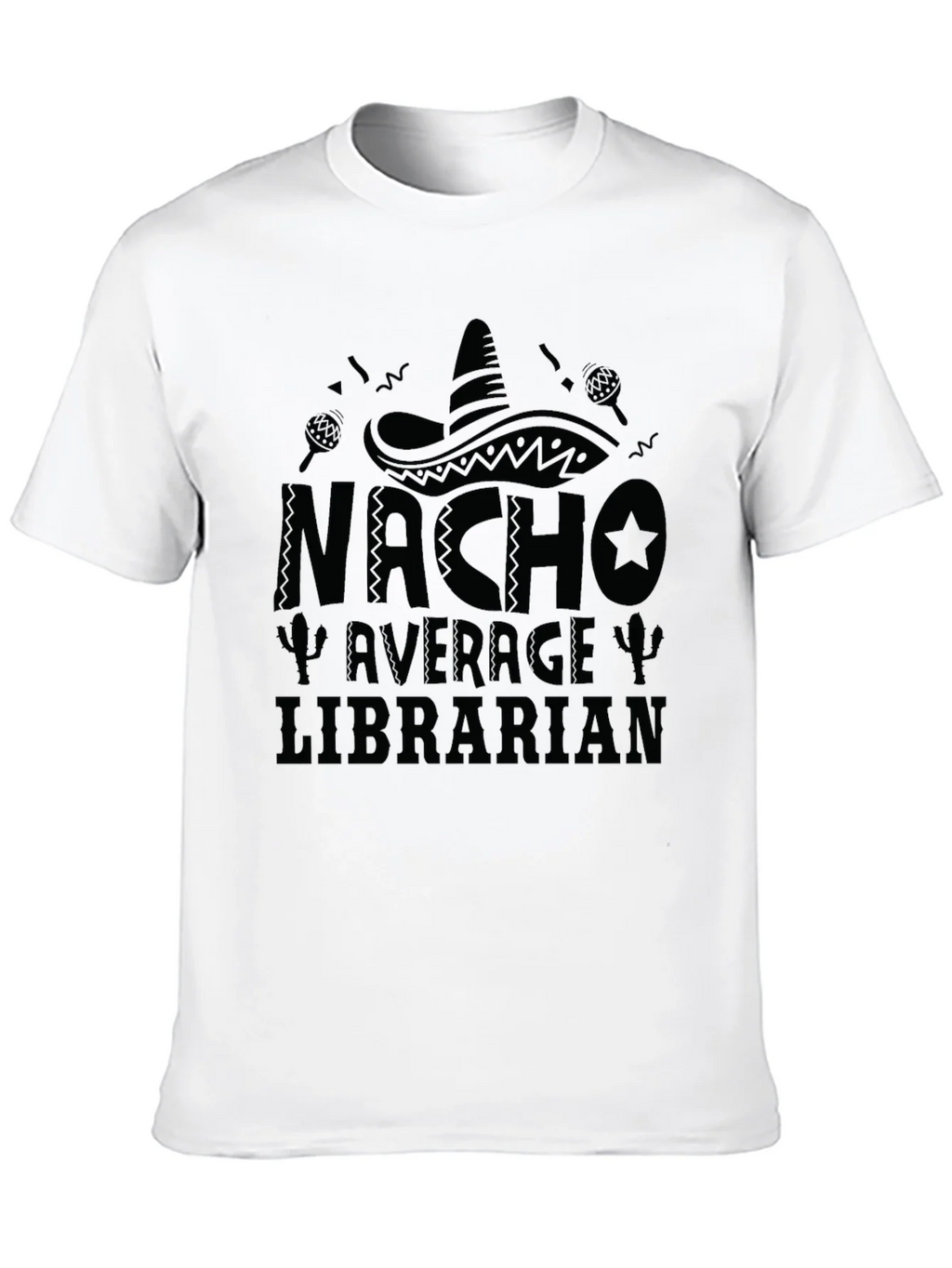 Nacho Average Librarian Black T-Shirt product image 2