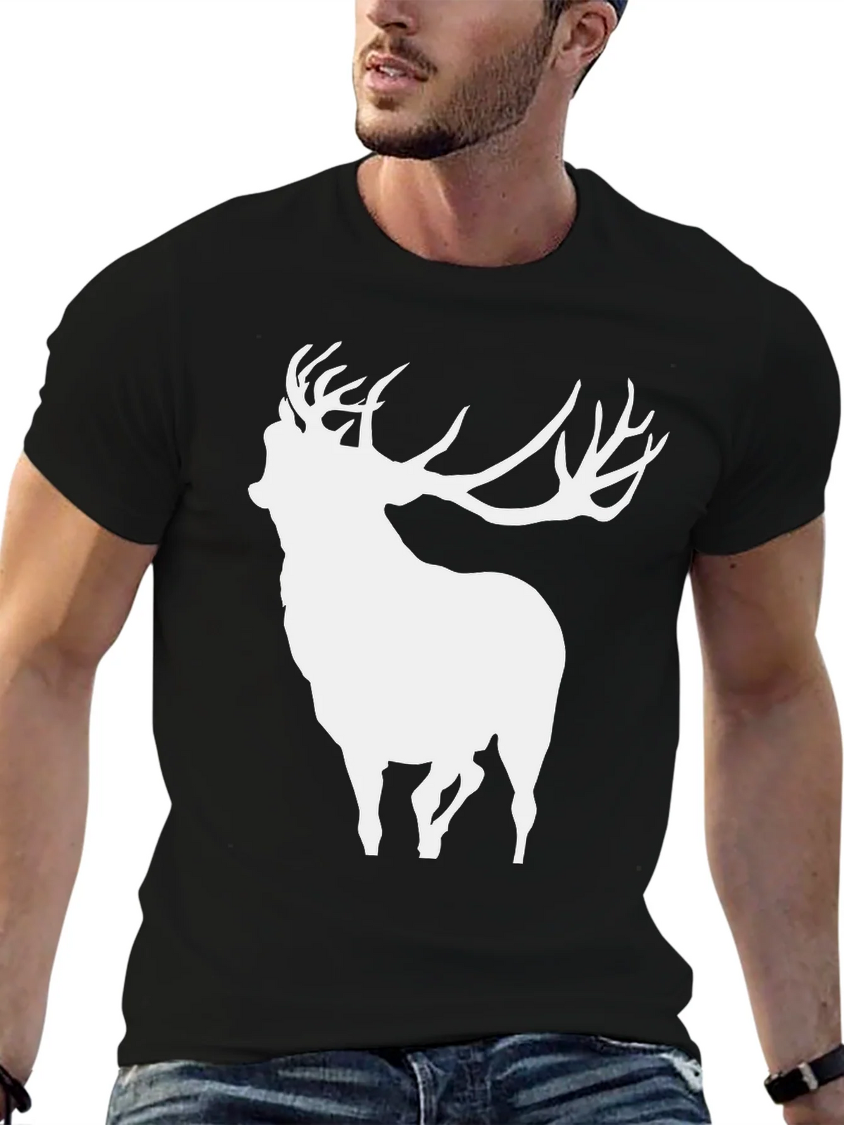 Deer Silhouette Black T-Shirt product image 6
