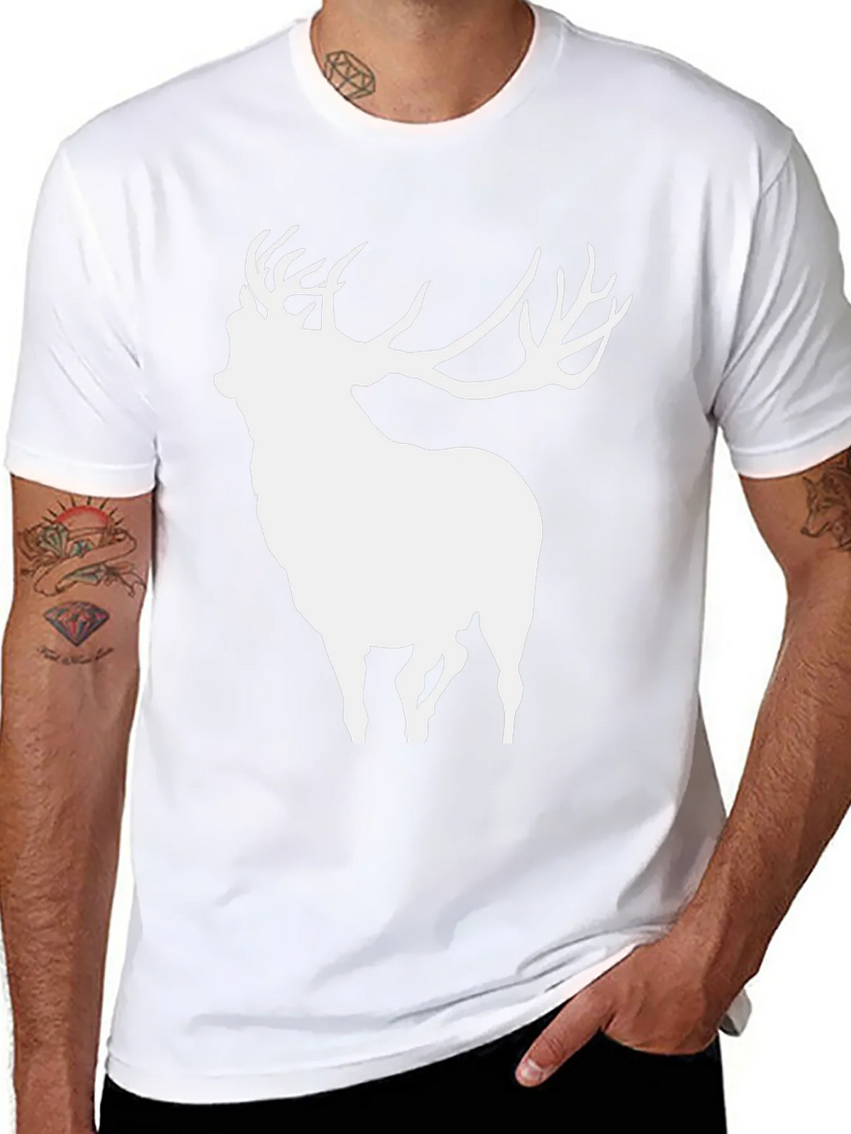 Deer Silhouette Black T-Shirt product image 7