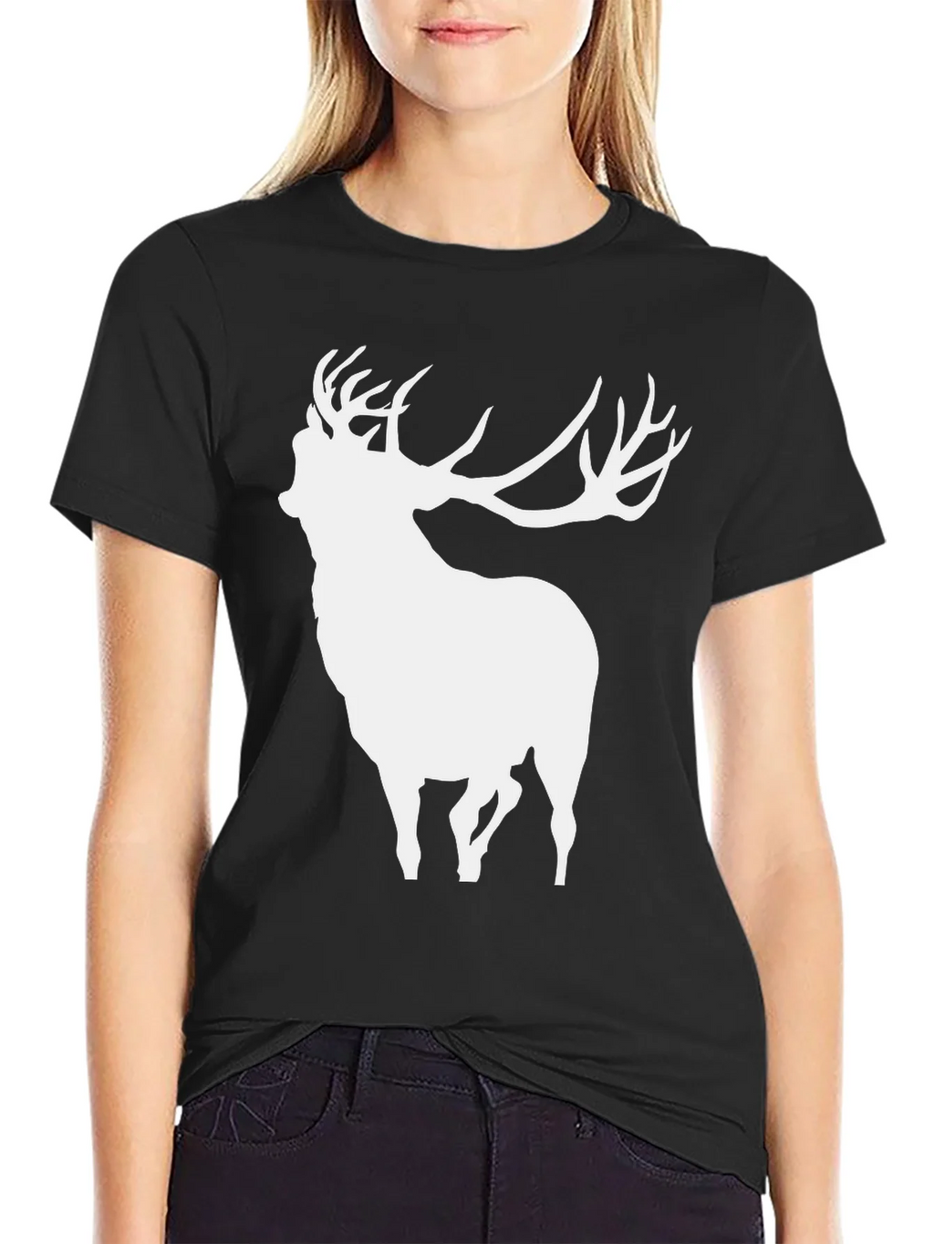 Deer Silhouette Black T-Shirt product image 2