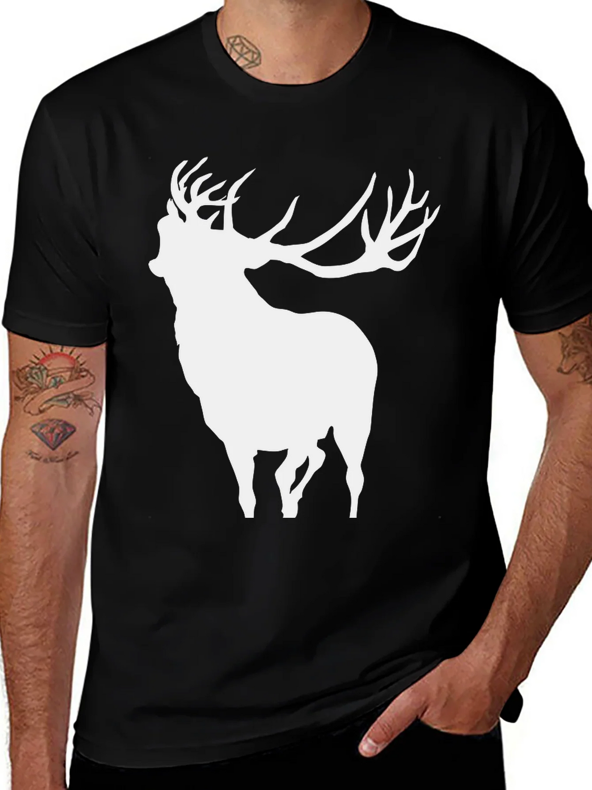 Deer Silhouette Black T-Shirt product image 1