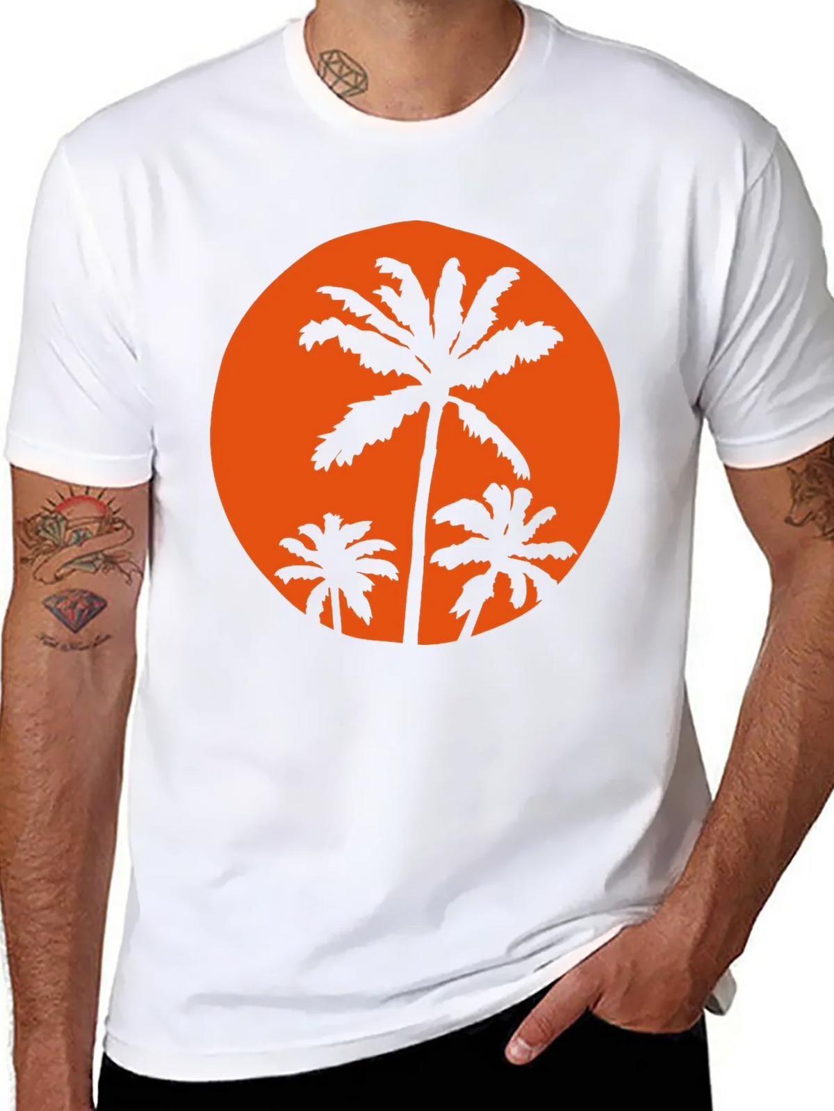 Sunset Palm Tee - Black Graphic T-Shirt product image 7