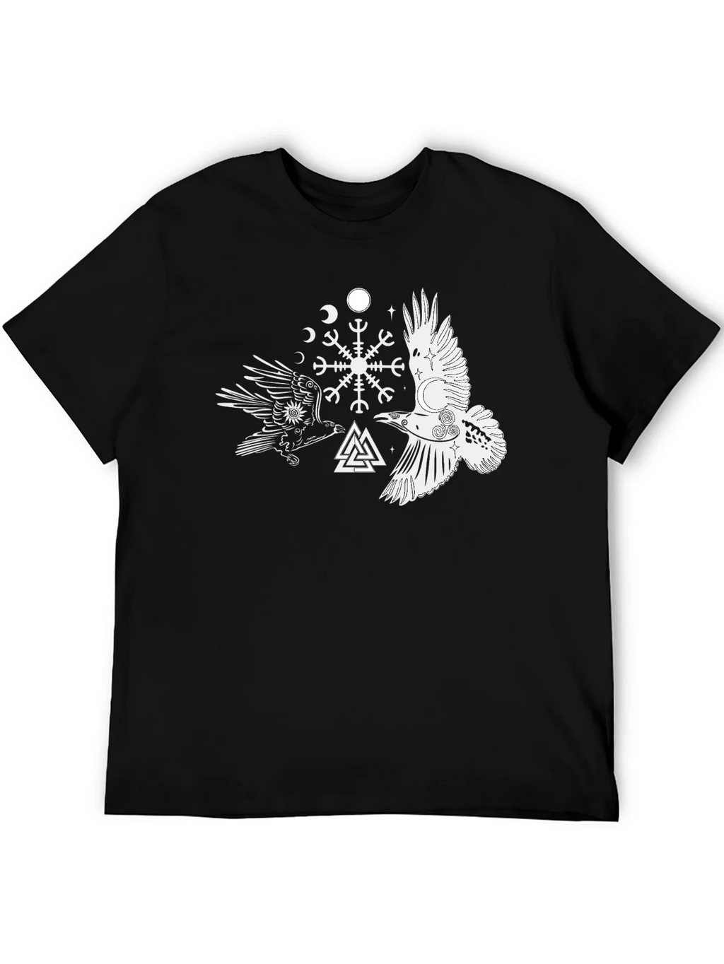 Raven & Valknut Graphic Tee - Viking Norse Pagan Shirt product image 5