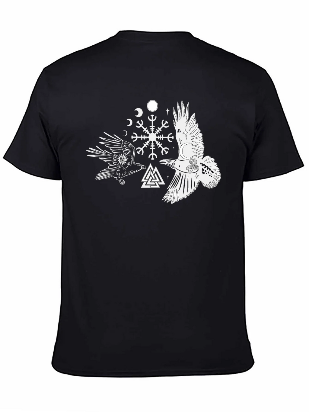 Raven & Valknut Graphic Tee - Viking Norse Pagan Shirt product image 4