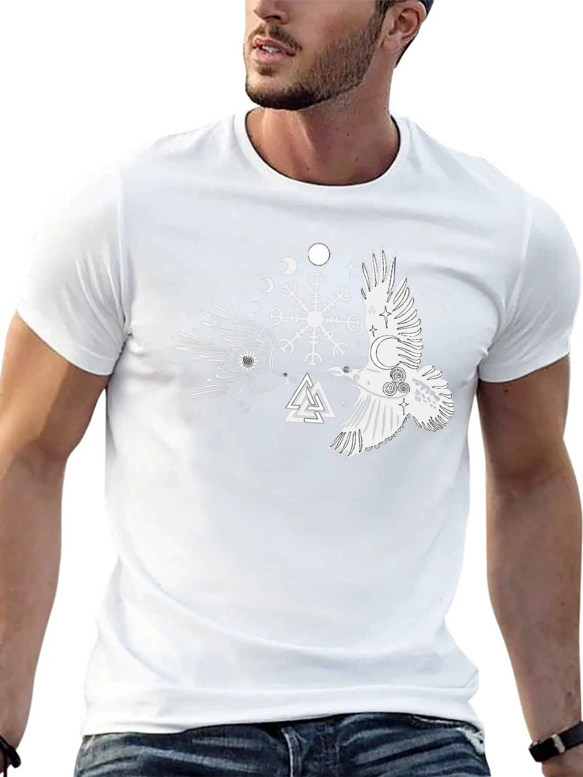 Raven & Valknut Graphic Tee - Viking Norse Pagan Shirt product image 11