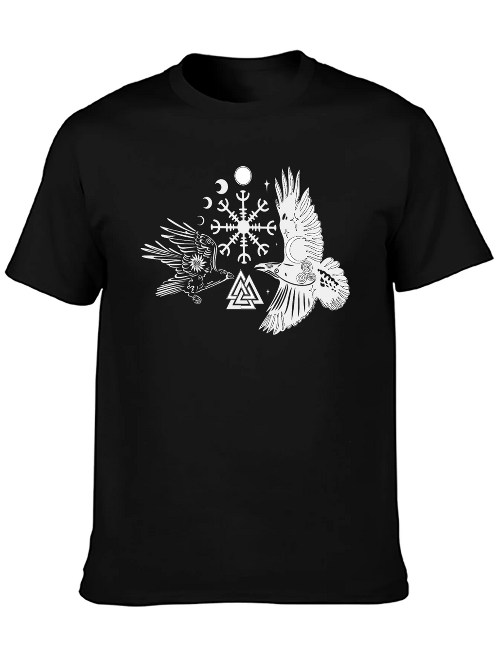 Raven & Valknut Graphic Tee - Viking Norse Pagan Shirt product image 3