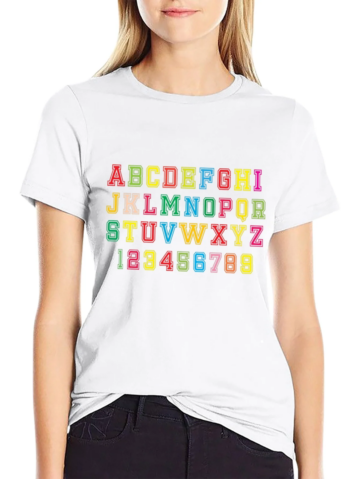 Alphabet & Numbers Graphic Tee - Fun Design! product image 8