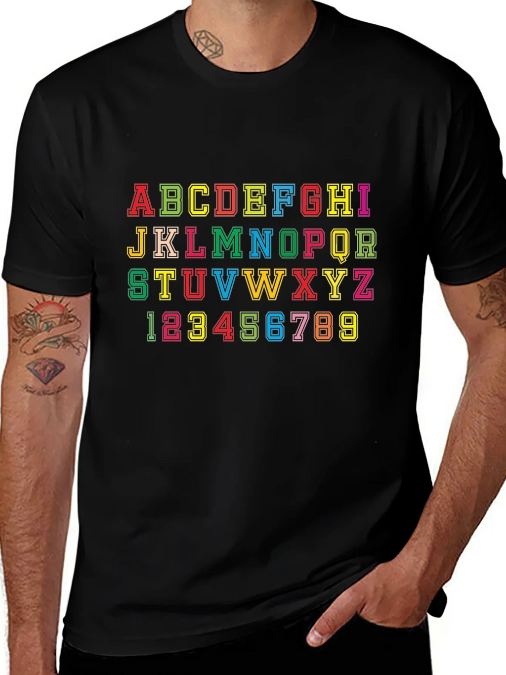 Alphabet & Numbers Graphic Tee - Fun Design! product image 1