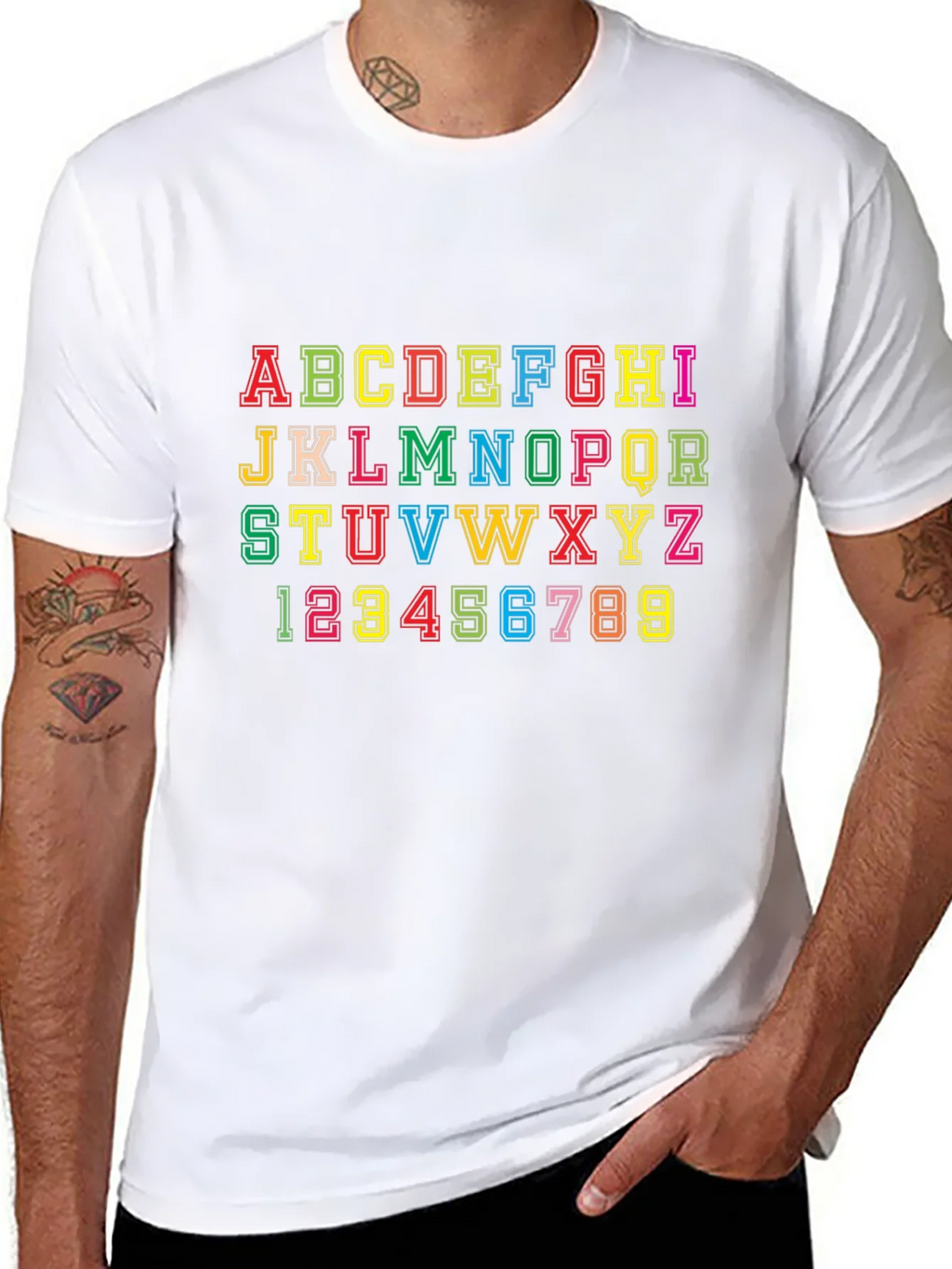 Alphabet & Numbers Graphic Tee - Fun Design! product image 7