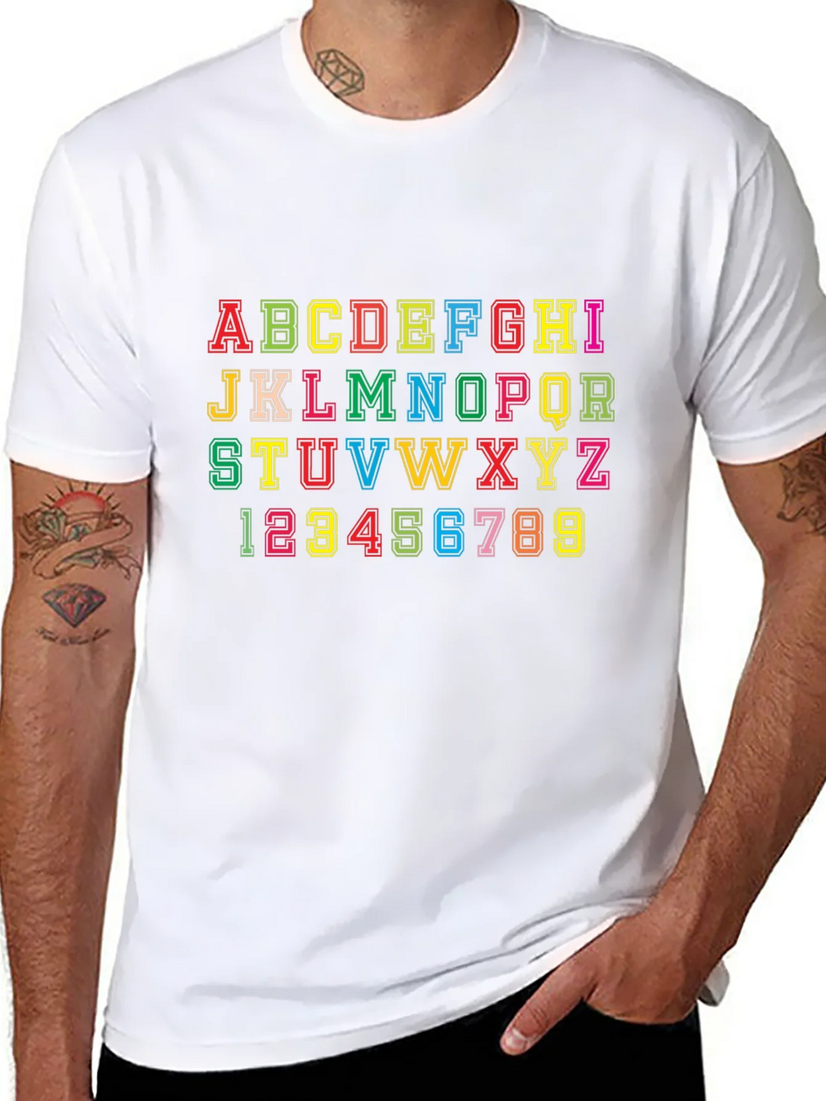 Alphabet & Numbers Graphic Tee - Fun Design! product image 7