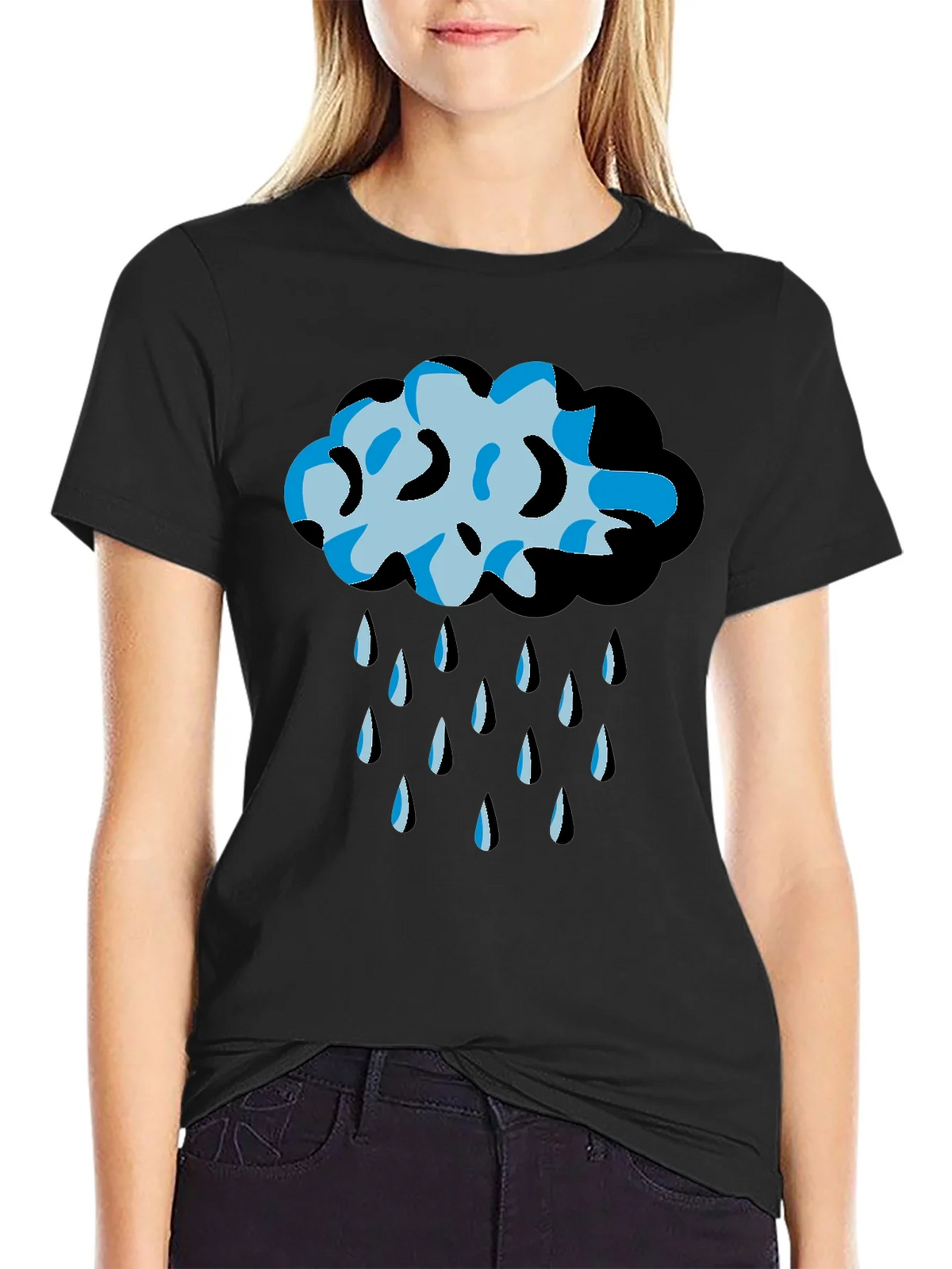 Rain Cloud Graphic Tee - Black Unisex T-Shirt product image 2