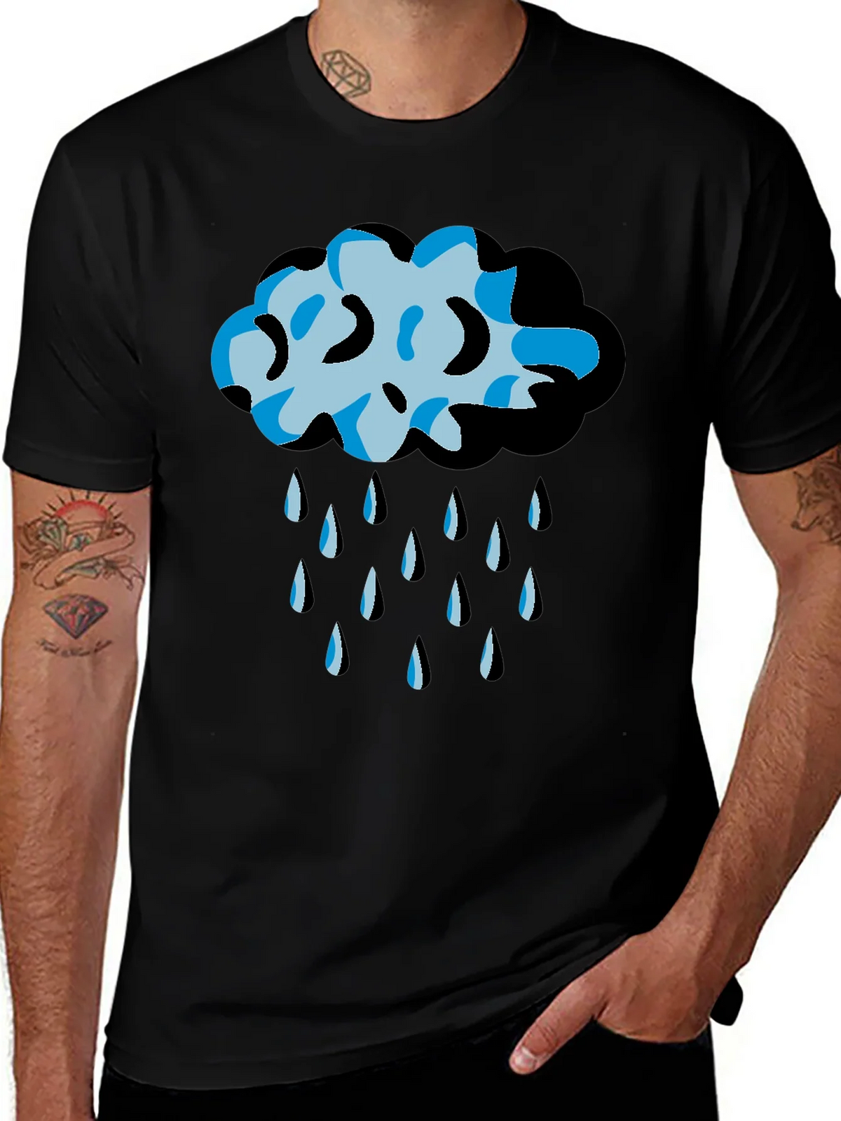 Rain Cloud Graphic Tee - Black Unisex T-Shirt product image 1
