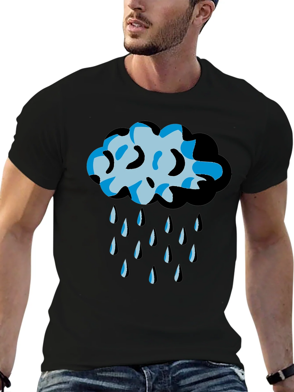 Rain Cloud Graphic Tee - Black Unisex T-Shirt product image 6