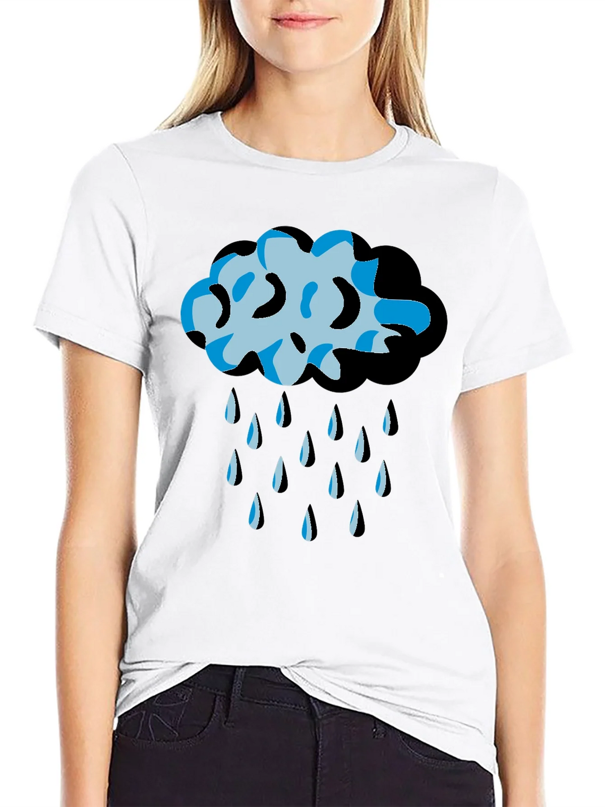 Rain Cloud Graphic Tee - Black Unisex T-Shirt product image 8