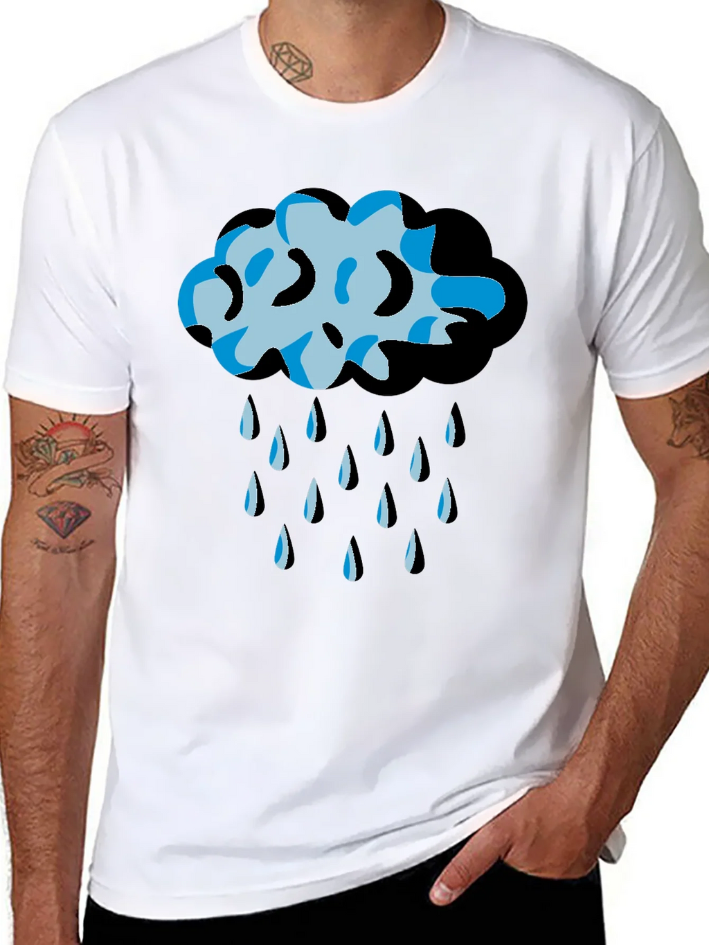 Rain Cloud Graphic Tee - Black Unisex T-Shirt product image 7