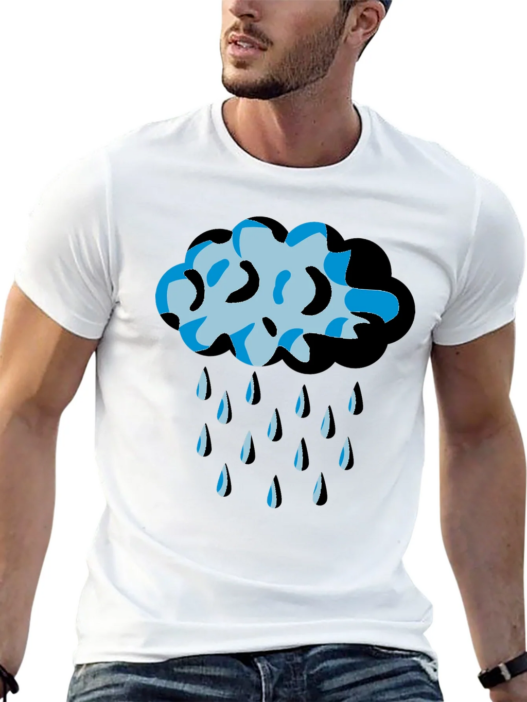 Rain Cloud Graphic Tee - Black Unisex T-Shirt product image 12