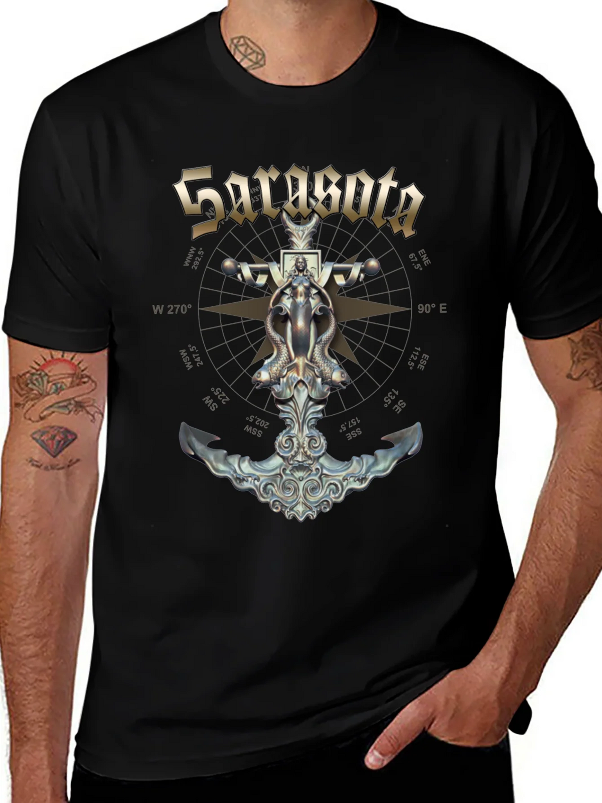 Sarasota Compass Anchor Graphic T-Shirt product image 1