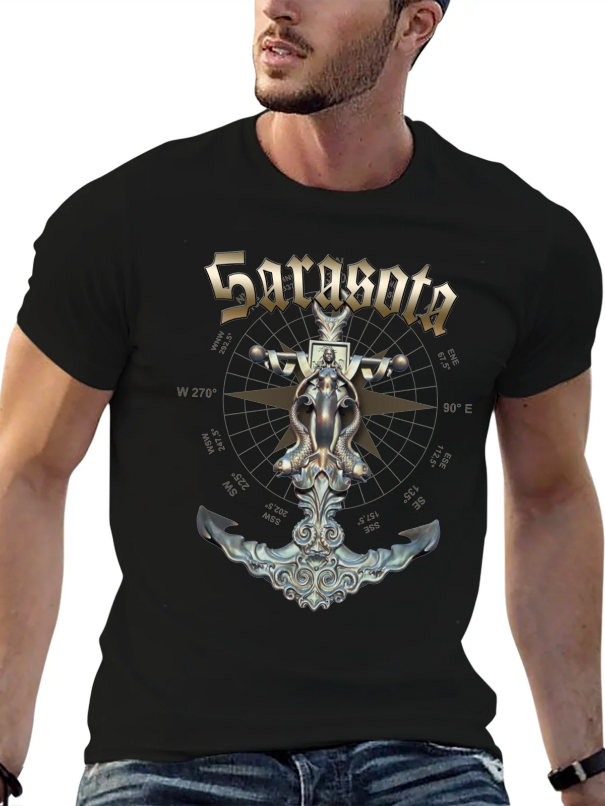 Sarasota Compass Anchor Graphic T-Shirt product image 5
