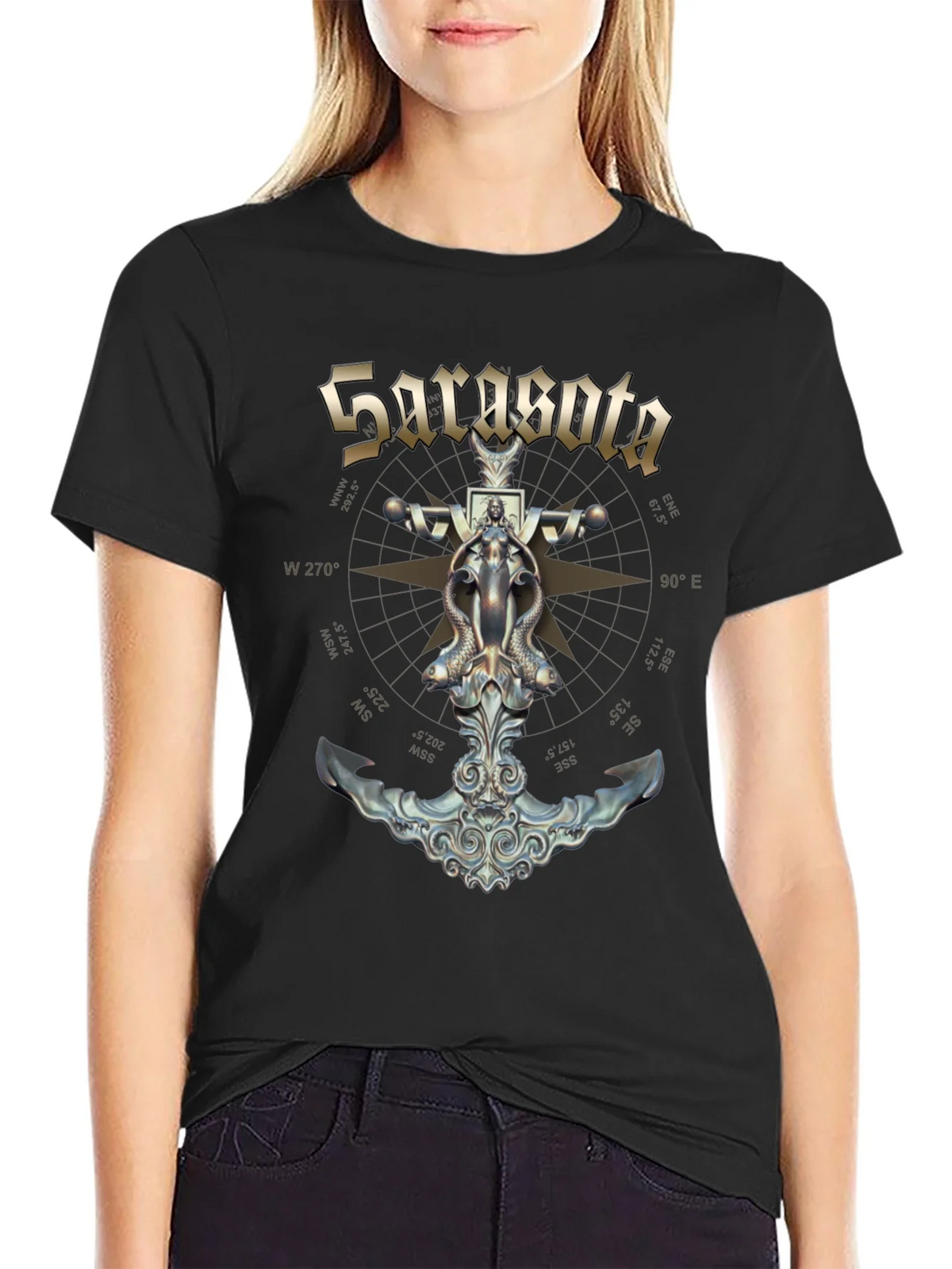 Sarasota Compass Anchor Graphic T-Shirt product image 2