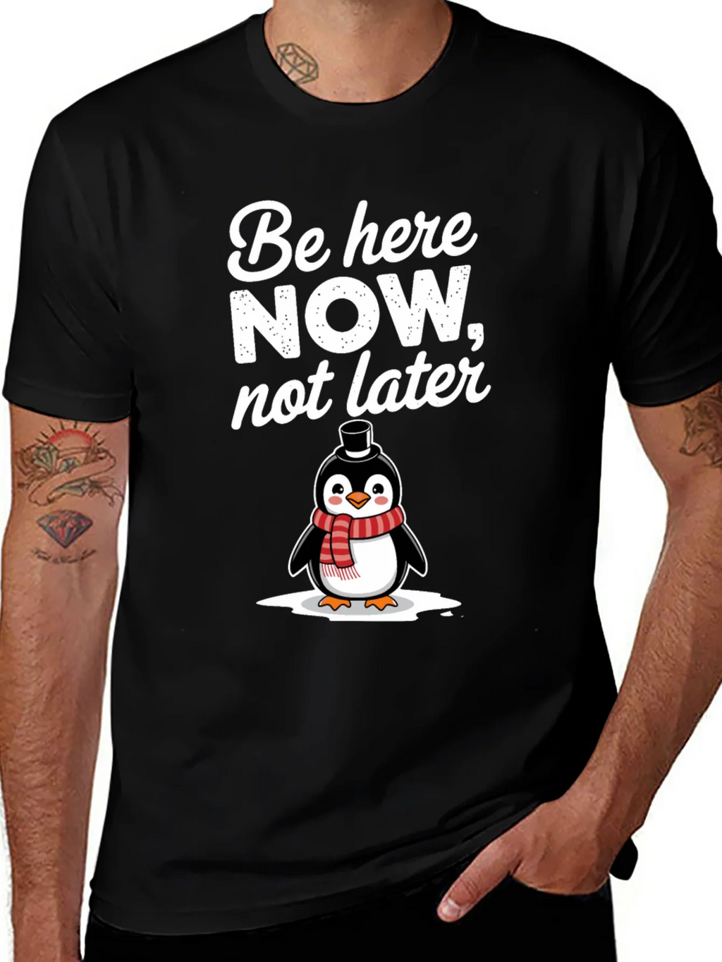 Be Here Now Penguin Graphic T-Shirt product image 1