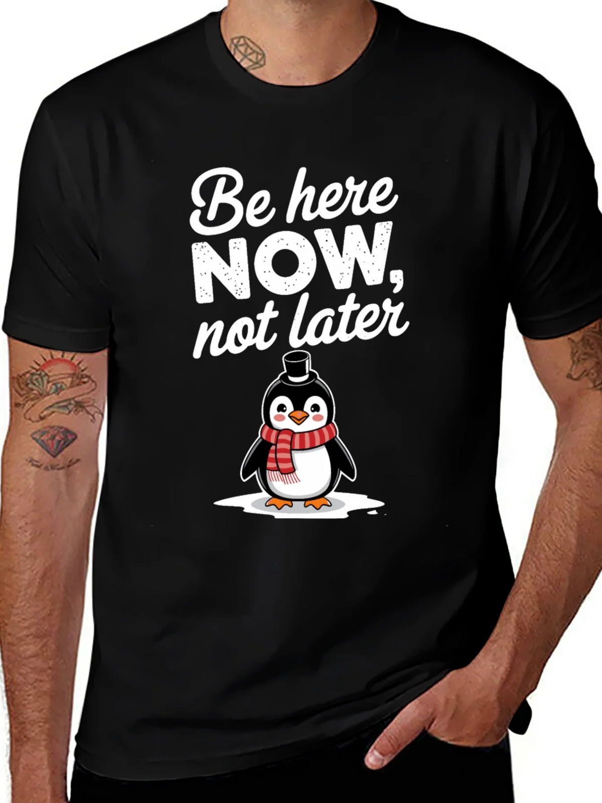 Be Here Now Penguin Graphic T-Shirt product image 1