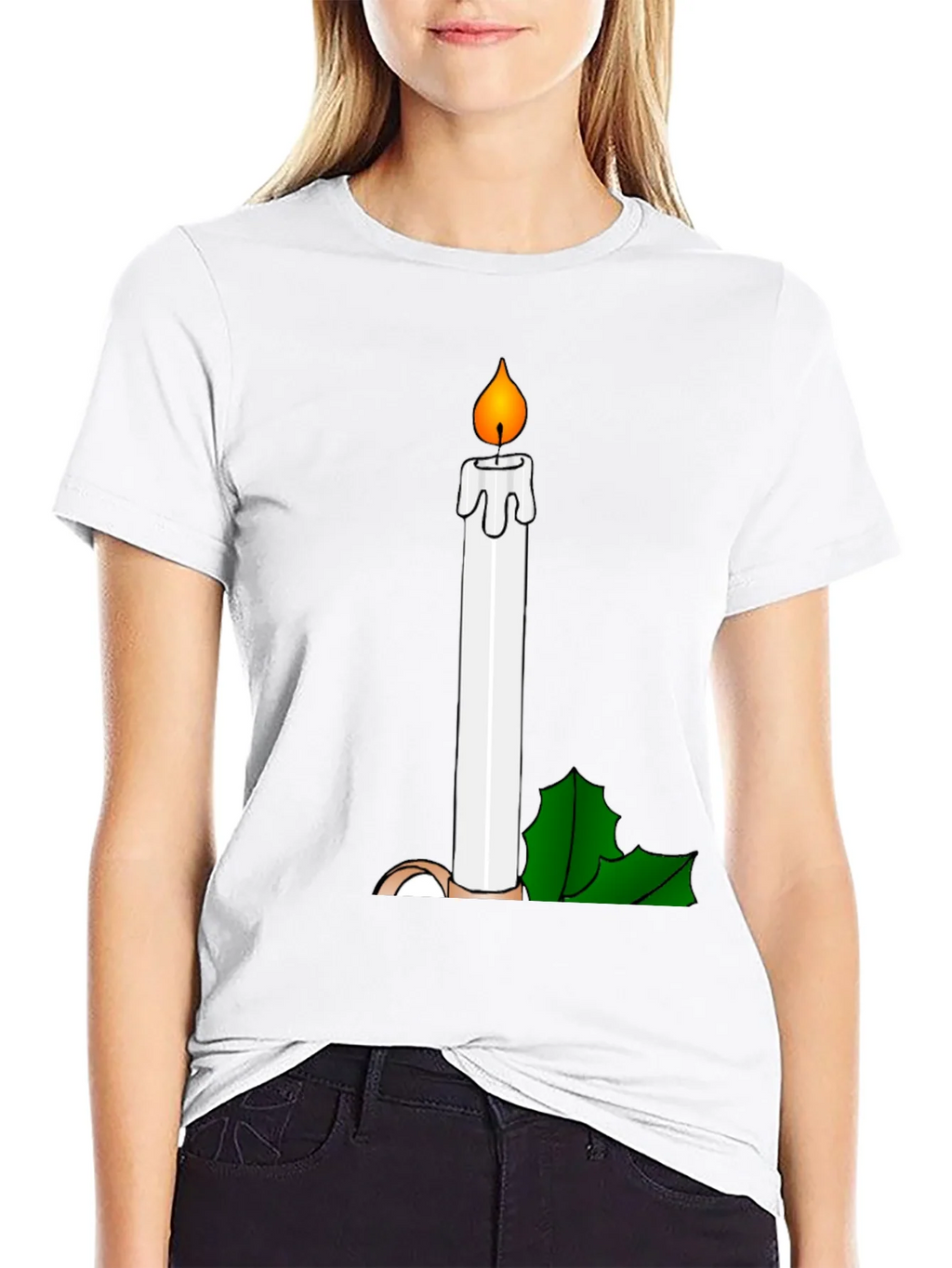Humorous Candle Graphic Tee - Black Cotton T-Shirt product image 3