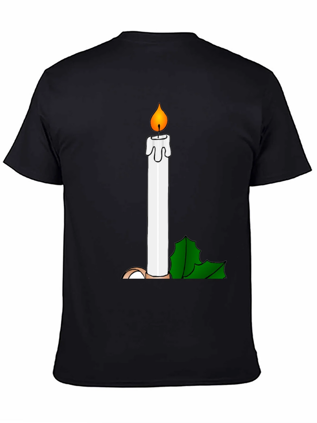 Humorous Candle Graphic Tee - Black Cotton T-Shirt product image 2