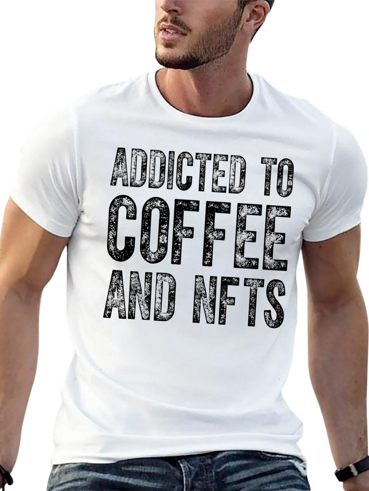 Addicted to Coffee & NFTs Black Tee product image 12