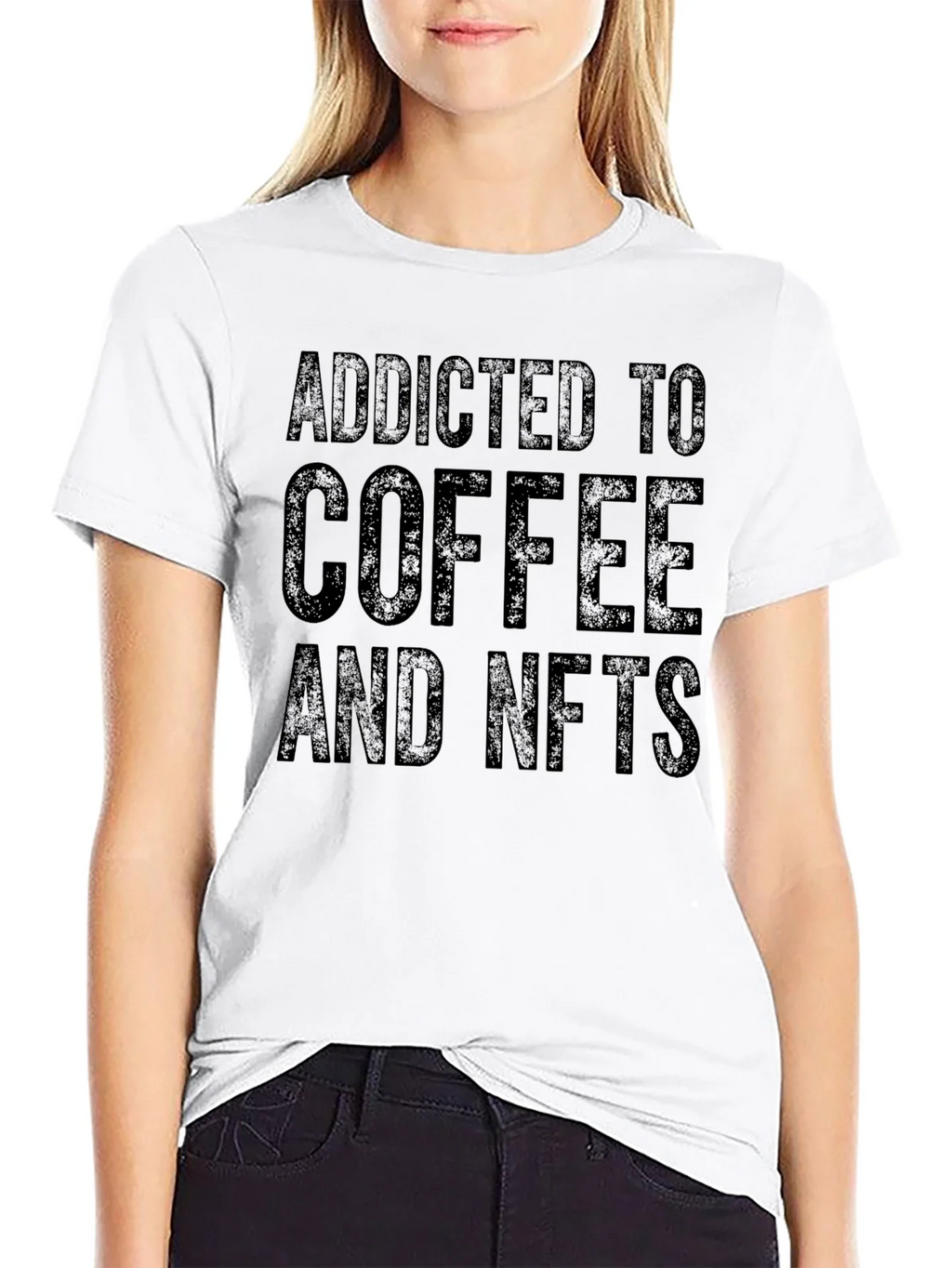 Addicted to Coffee & NFTs Black Tee product image 8