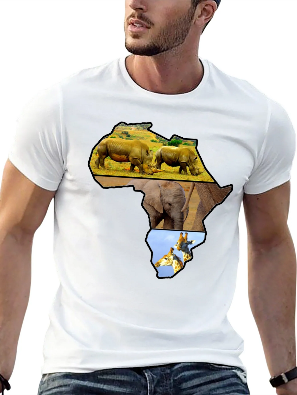 Africa Animals Graphic Tee - Black Cotton Shirt product image 12