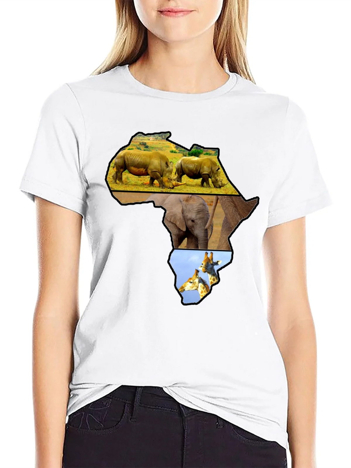 Africa Animals Graphic Tee - Black Cotton Shirt product image 8