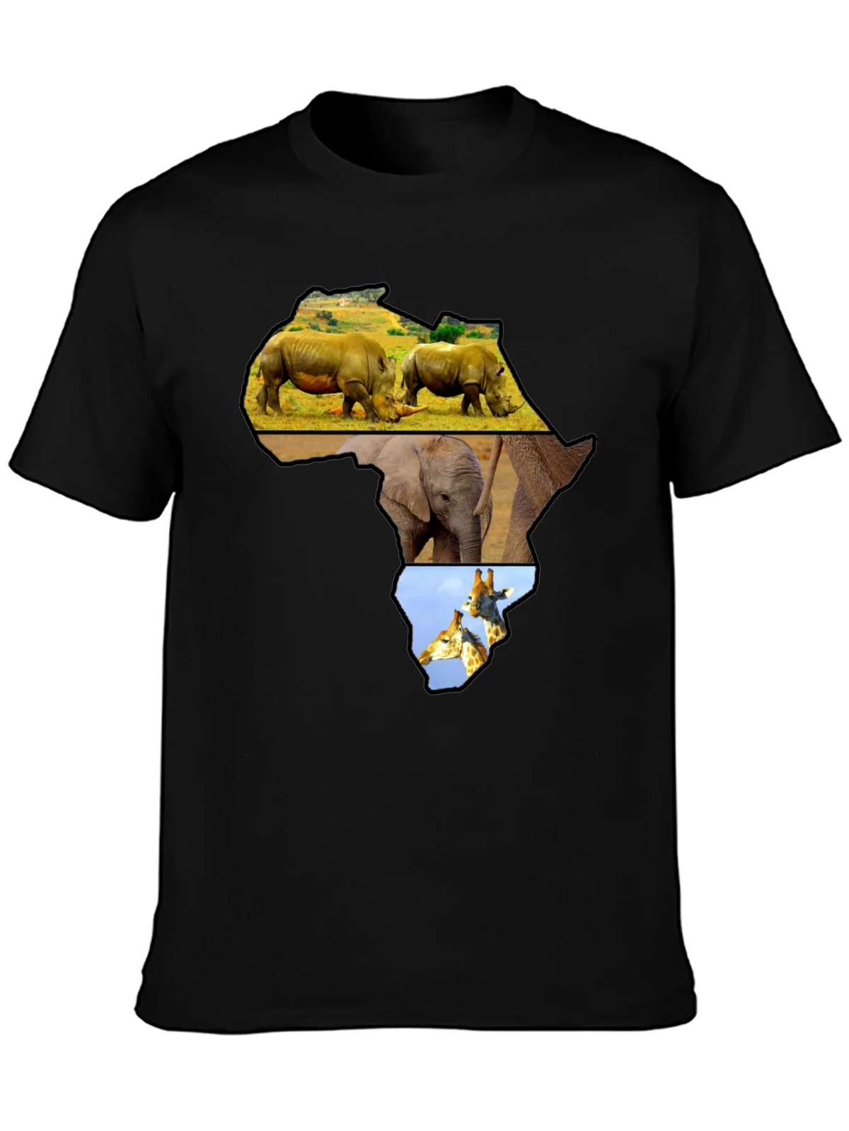 Africa Animals Graphic Tee - Black Cotton Shirt product image 3