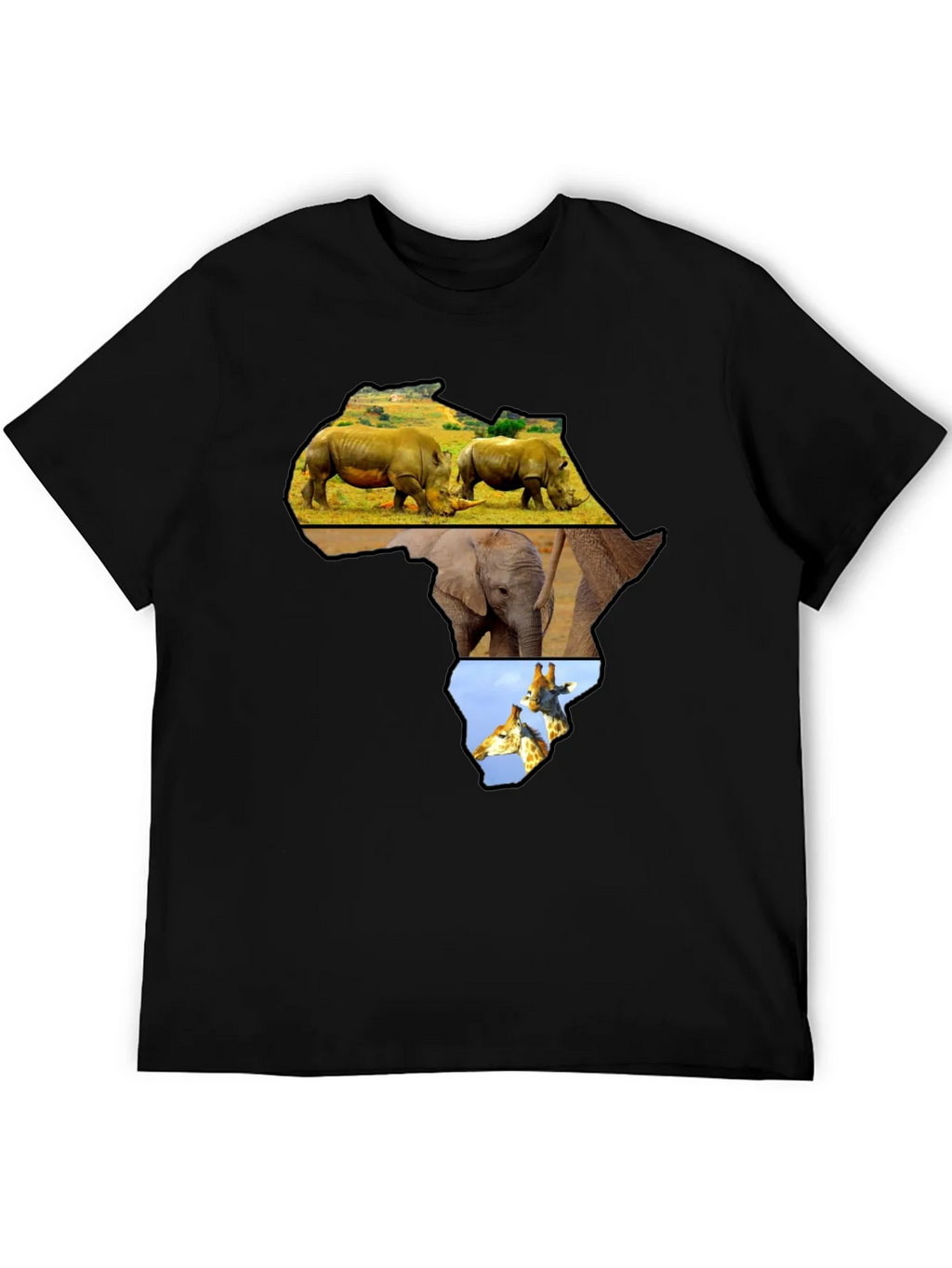Africa Animals Graphic Tee - Black Cotton Shirt product image 5