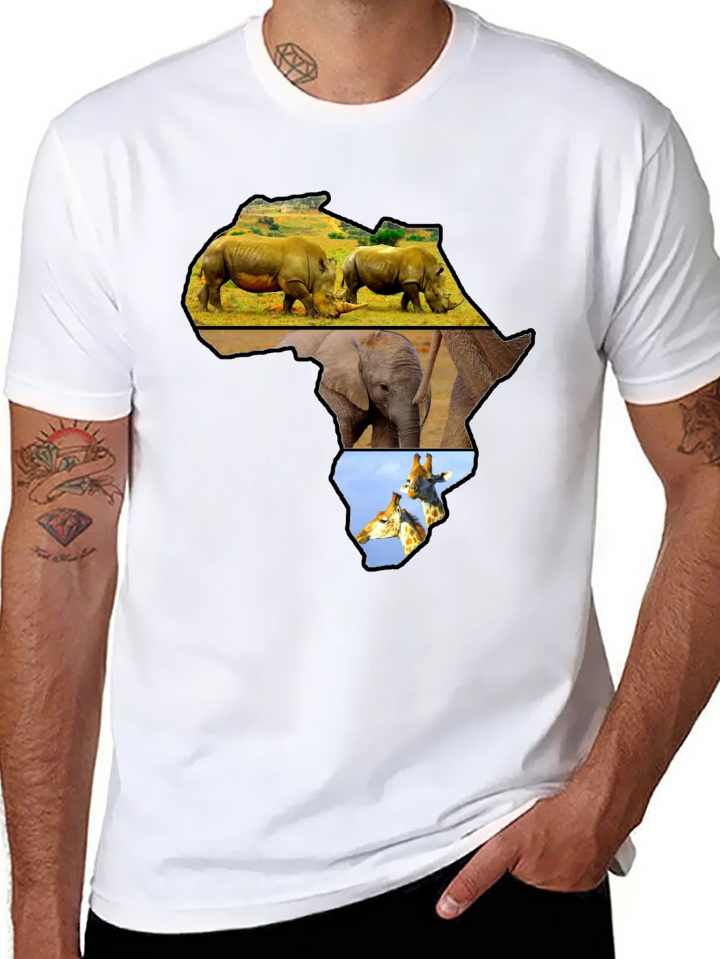 Africa Animals Graphic Tee - Black Cotton Shirt product image 7