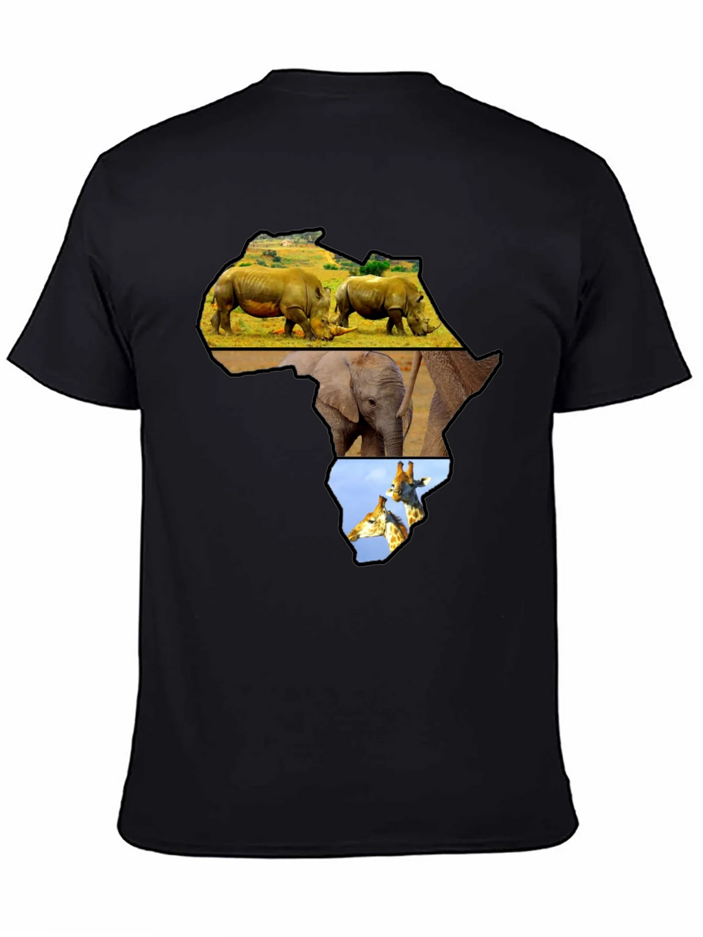 Africa Animals Graphic Tee - Black Cotton Shirt product image 4