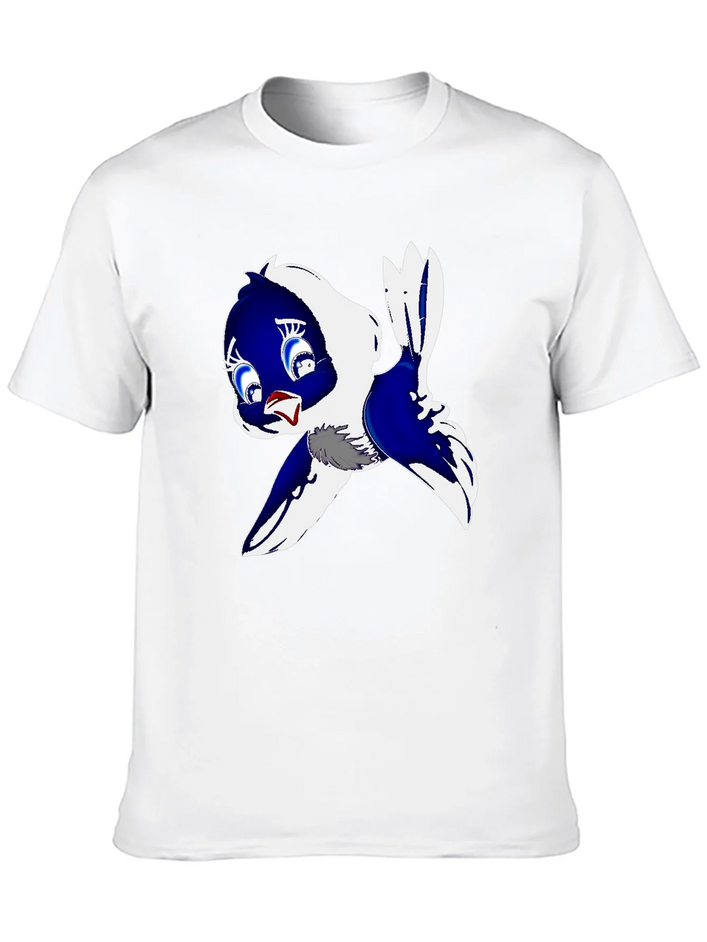 Cartoon Bird Print Black T-Shirt product image 8