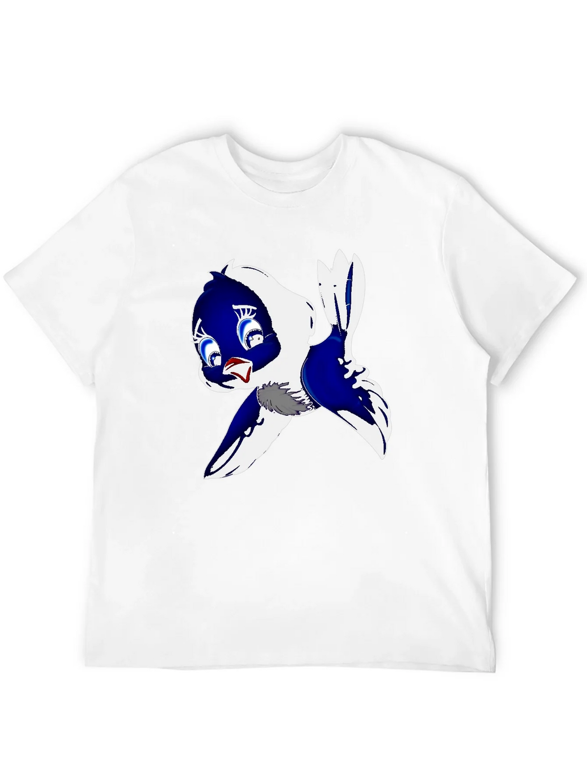 Cartoon Bird Print Black T-Shirt product image 10