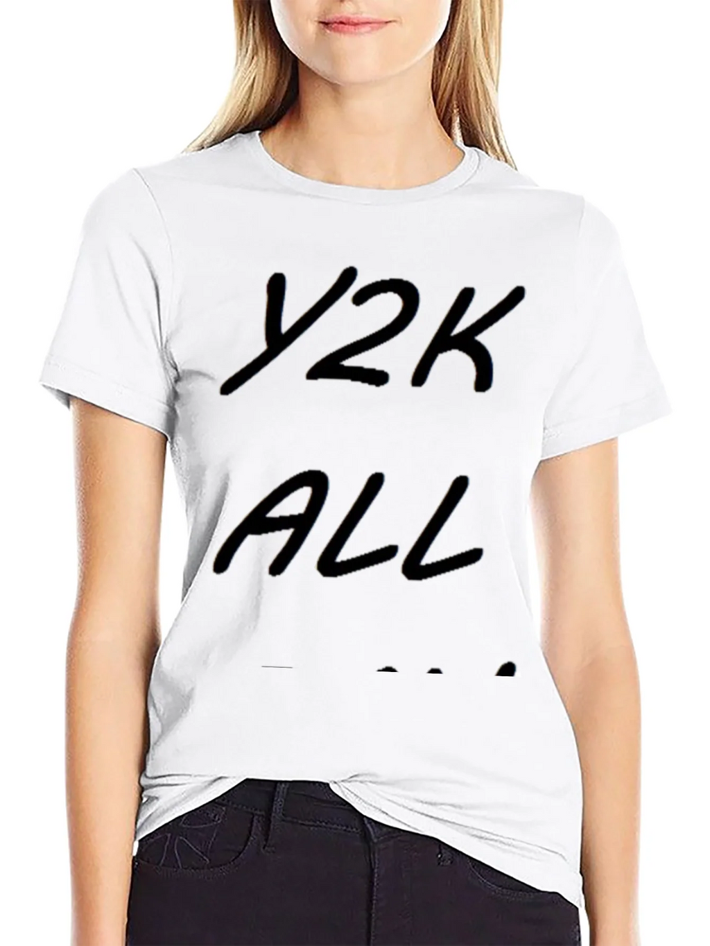 Y2K ALL T-Shirt - Black Casual Style product image 8