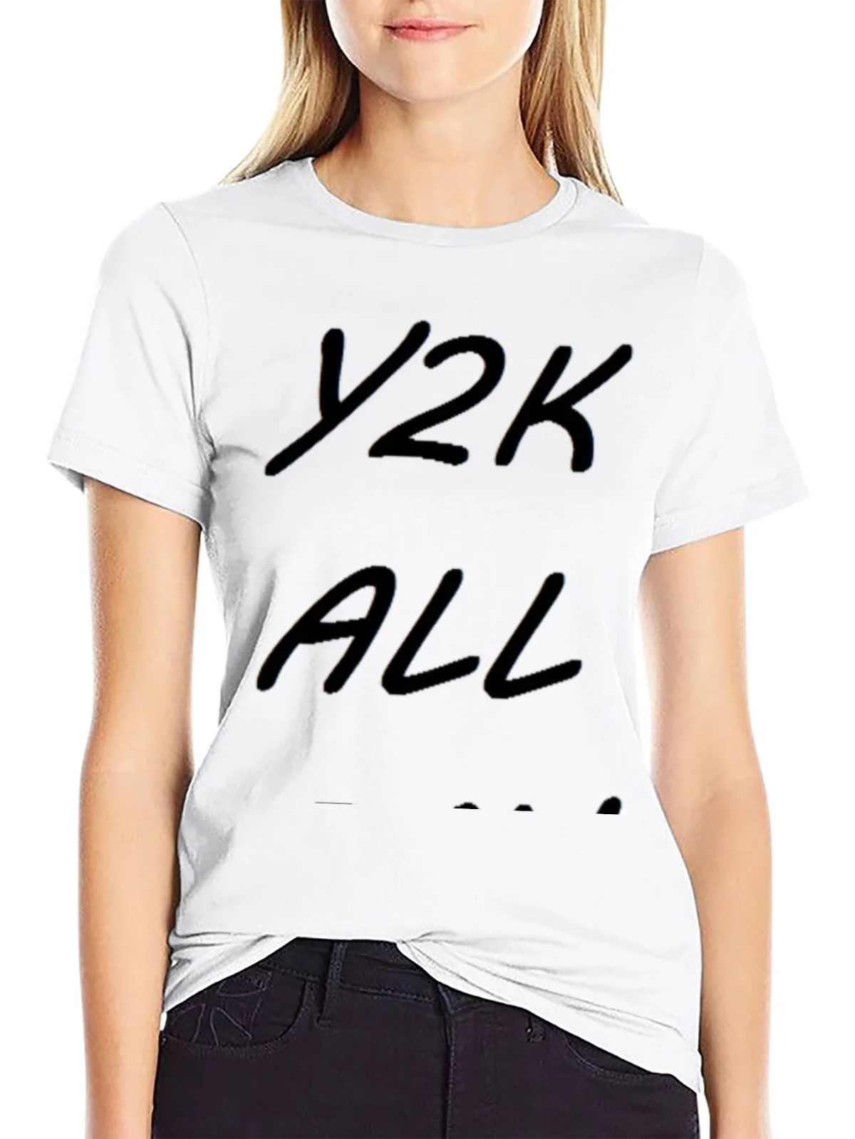 Y2K ALL T-Shirt - Black Casual Style product image 8