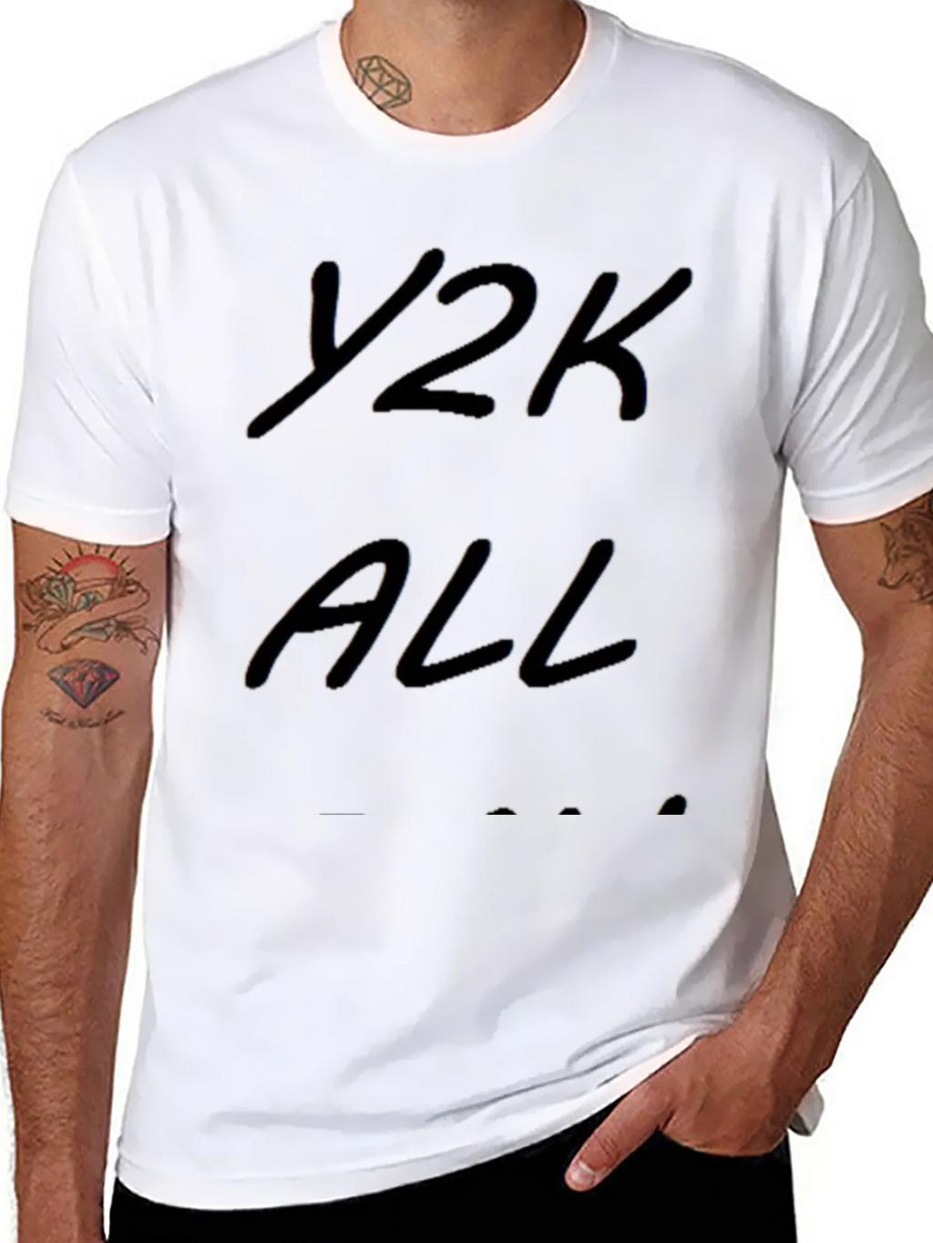 Y2K ALL T-Shirt - Black Casual Style product image 7