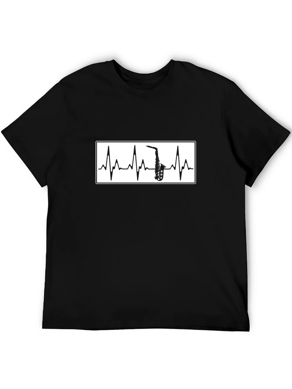 Saxophone Heartbeat Graphic T-Shirt - Black product image 5