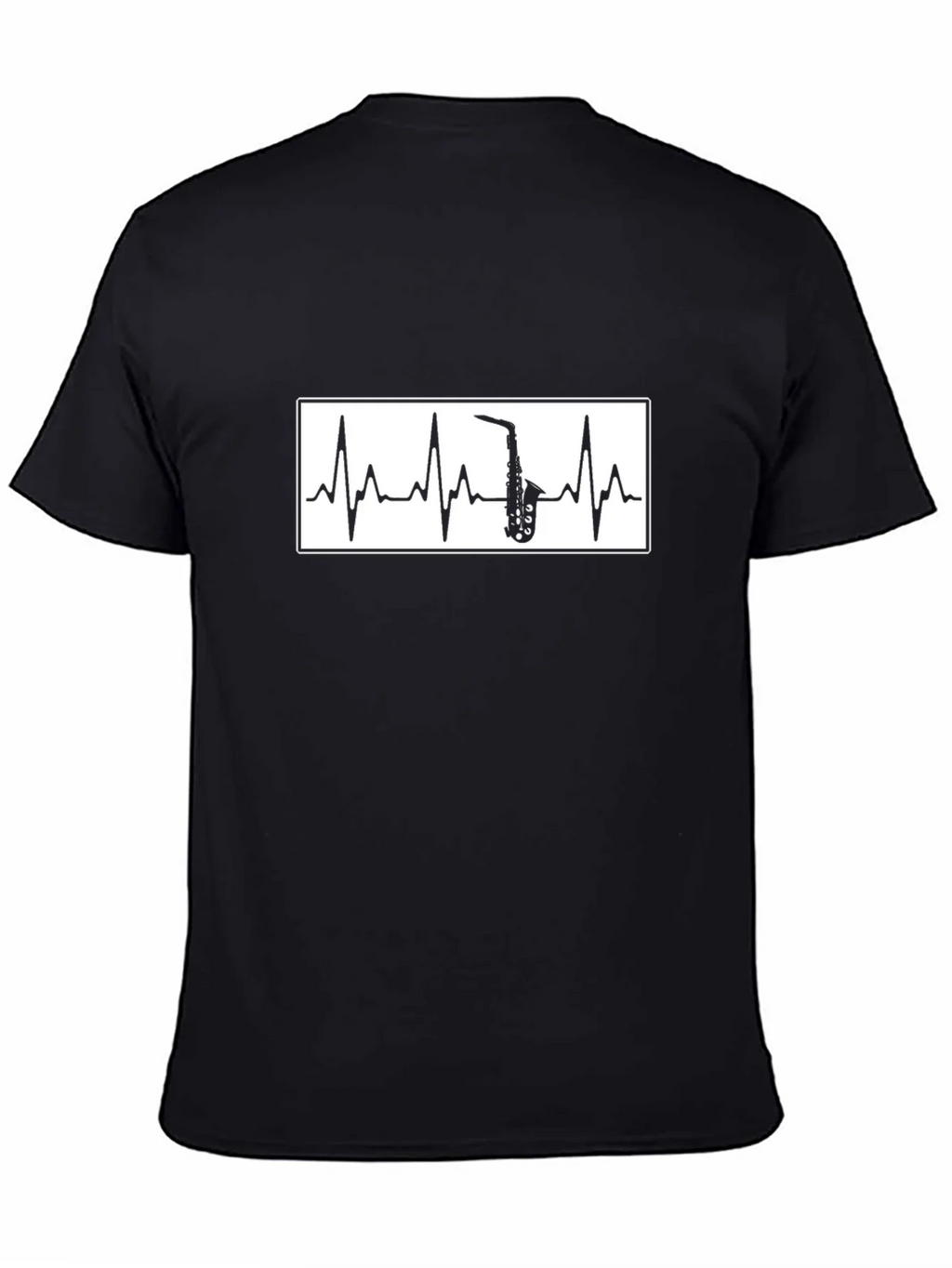 Saxophone Heartbeat Graphic T-Shirt - Black product image 4
