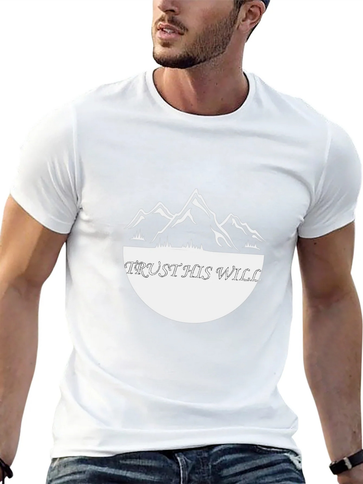 Trust His Will Graphic Tee - Black Cotton Blend Shirt product image 9