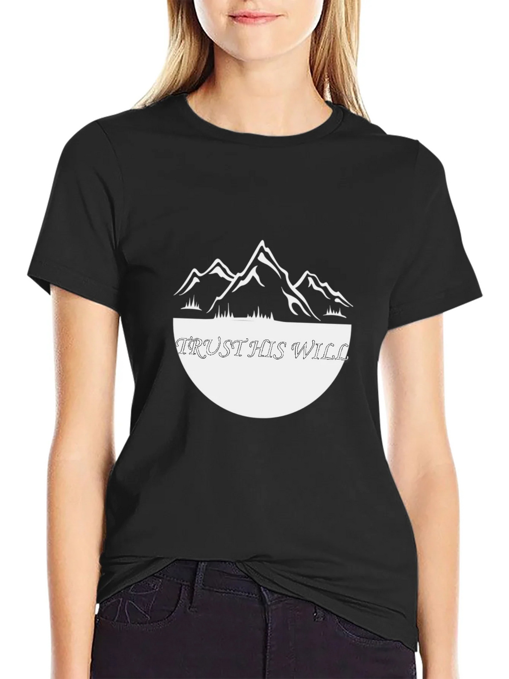 Trust His Will Graphic Tee - Black Cotton Blend Shirt product image 2