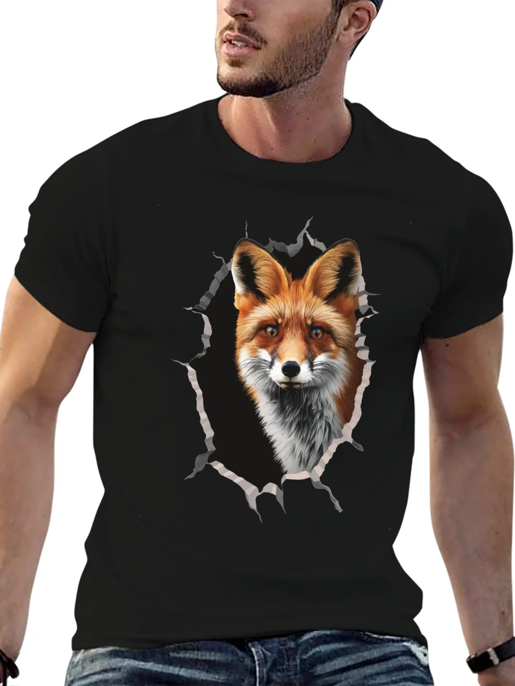 Fox Graphic Print Tee - Mens Black T-Shirt product image 6