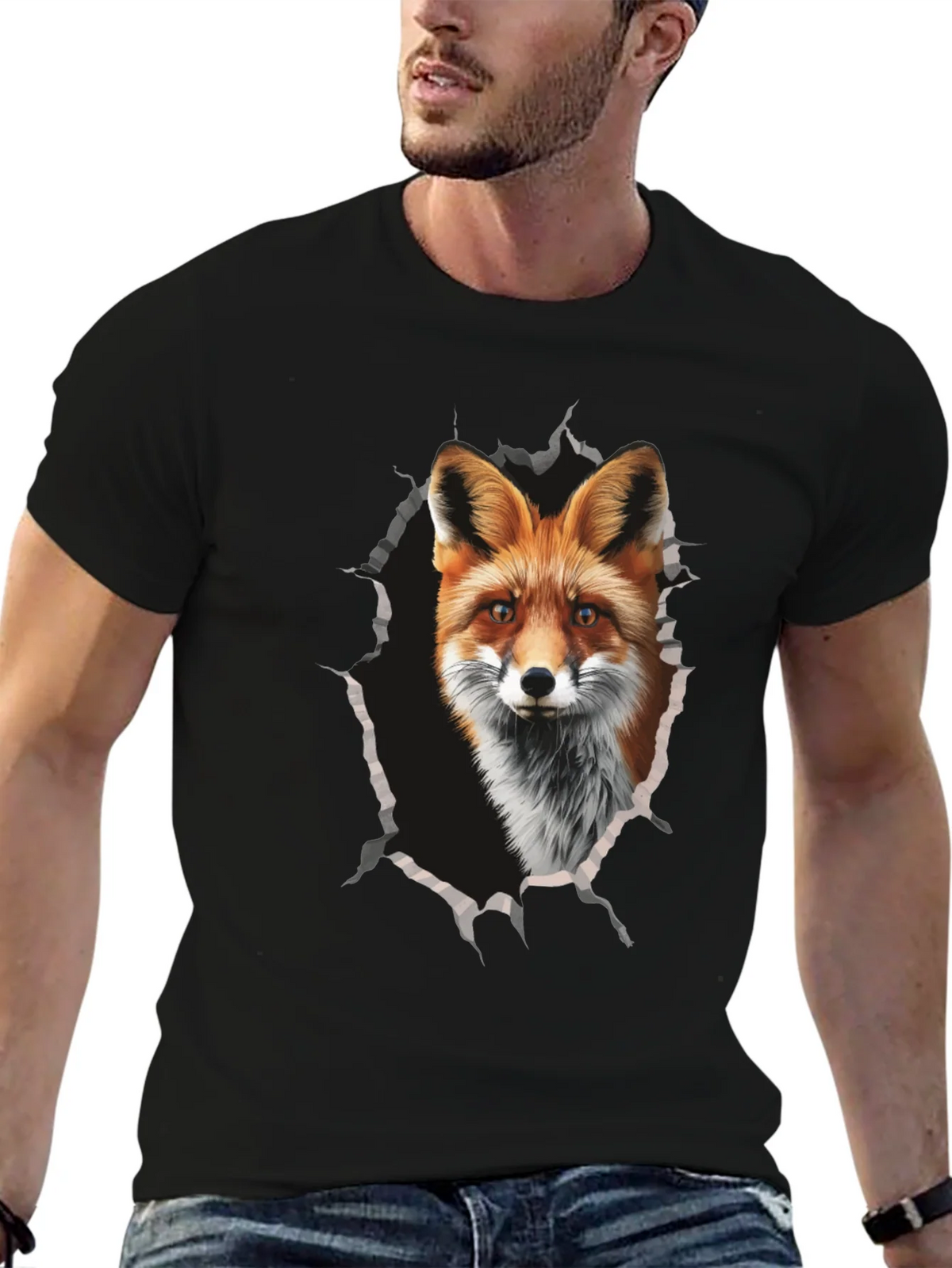 Fox Graphic Print Tee - Mens Black T-Shirt product image 6
