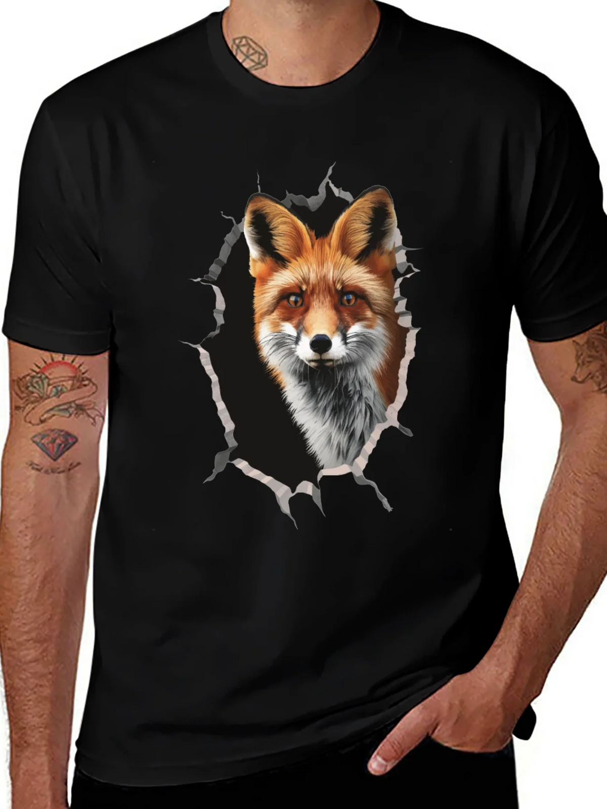 Fox Graphic Print Tee - Mens Black T-Shirt product image 1